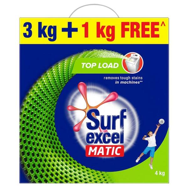 Surf Excel Matic Top Load Detergent Powder 3 kg (Get Extra 1 kg Free