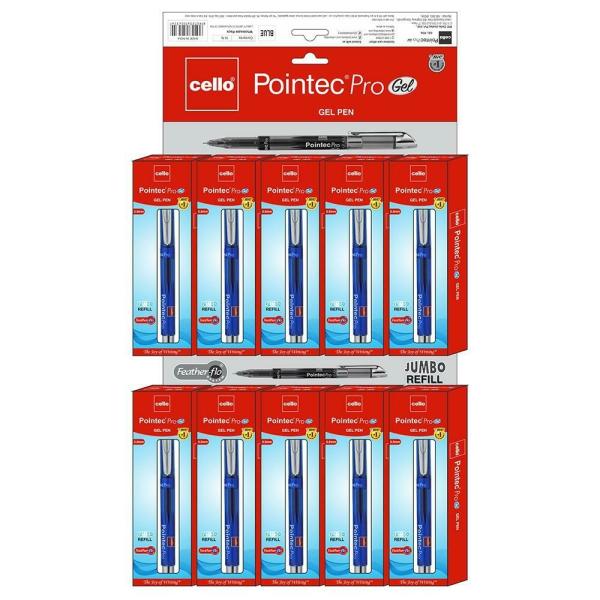 Cello Pointec Pro Blue Gel Pen (Pack of 10) JioMart
