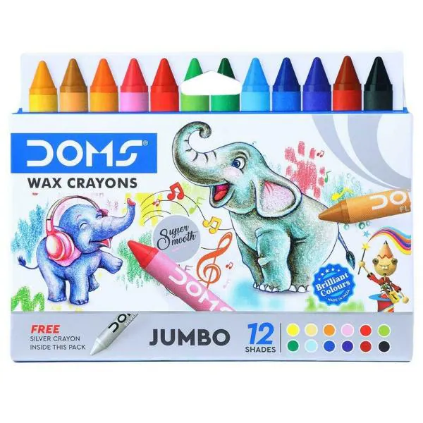 Doms Jumbo Wax Crayons (12 Shades) JioMart