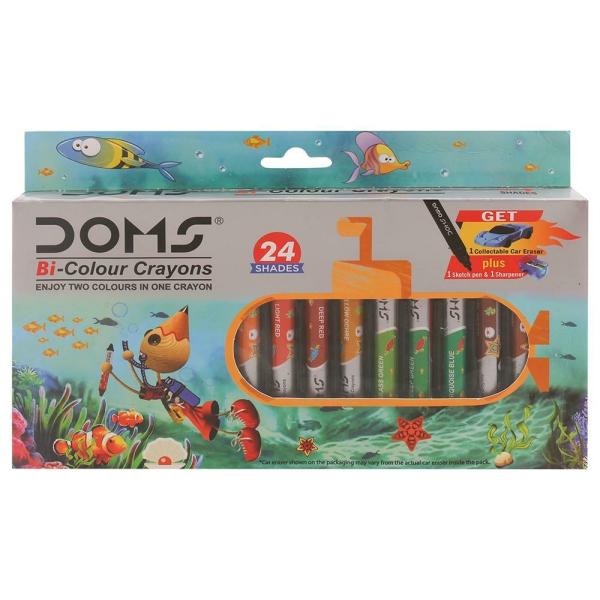 Doms Bi Colour Wax Crayons (24 Shades) JioMart