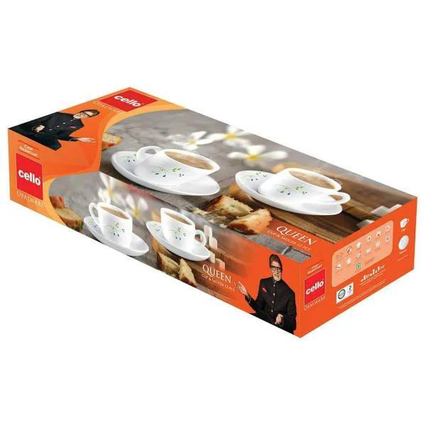 Cello Dazzle Queen Cup and Saucer 12 pcs JioMart