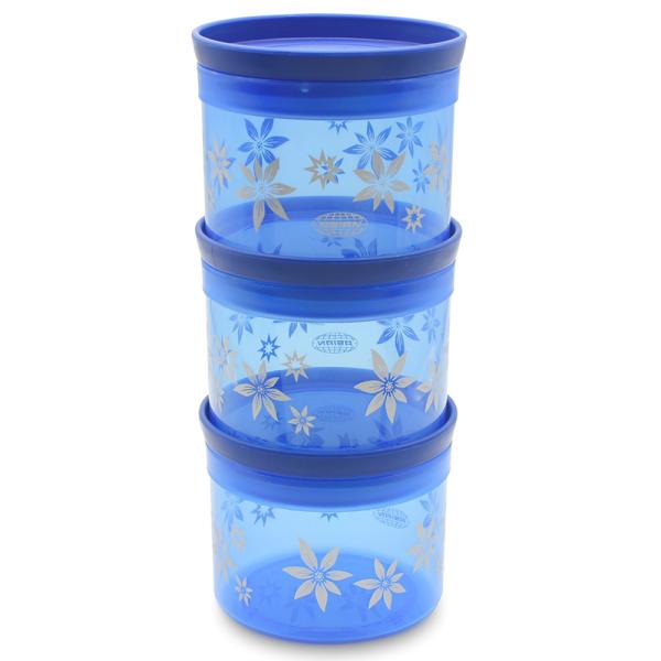 Asian Kitchen Queen Assorted Colour Plastic Container 450 ml (Set of 3