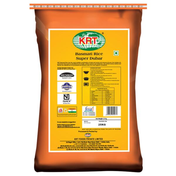 KRT Super Dubar Basmati Rice 25 kg JioMart