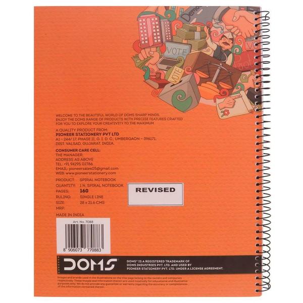 Doms Single Subject Spiral Notebook (160 pgs) JioMart