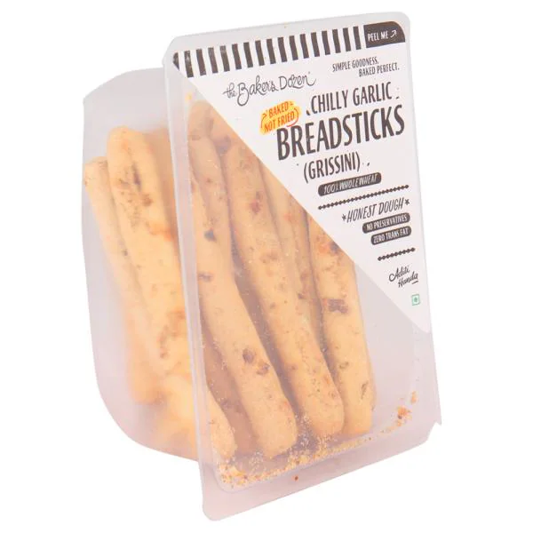 The Baker's Dozen Whole Wheat Chilly Garlic Baked Breadsticks (Grissini