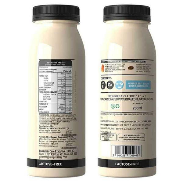 Raw Pressery Coffee Flavoured Almond Milk 200 ml (Bottle) JioMart
