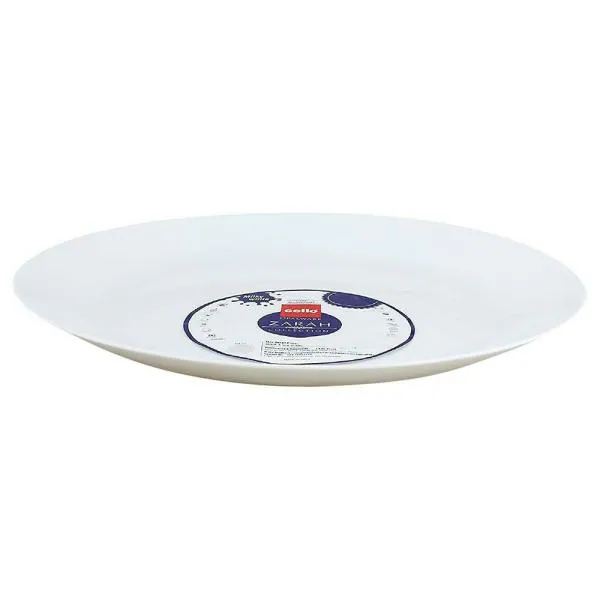 Cello Zarah Plain Milky White Opalware Quarter Plate 19 cm JioMart
