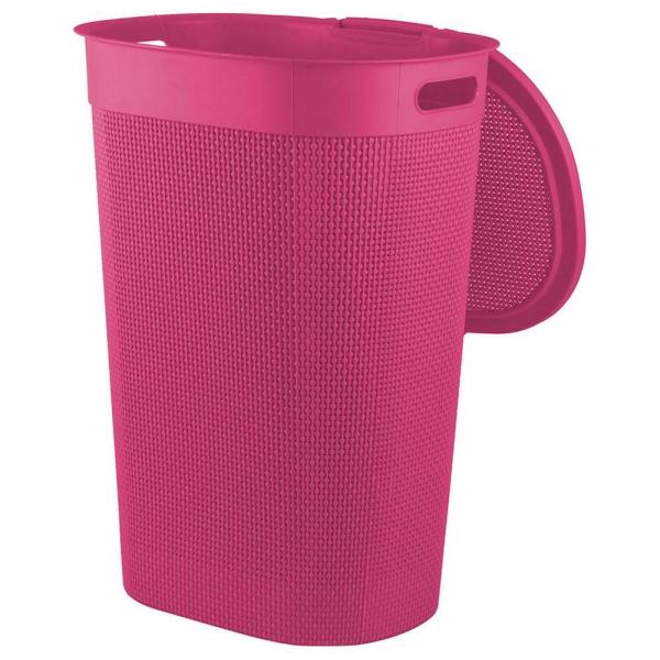 Happy Living Pink Plastic Laundry Basket 55 L JioMart