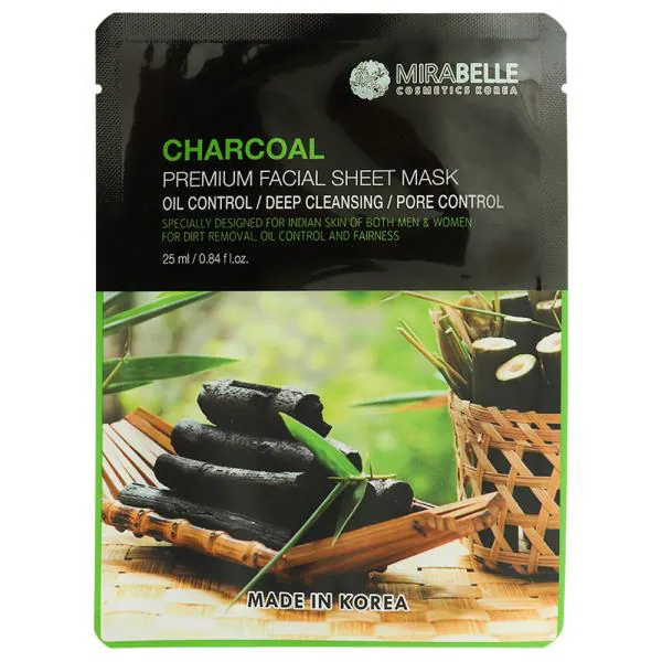 Mirabelle Charcoal Premium Facial Sheet Mask 25 ml JioMart