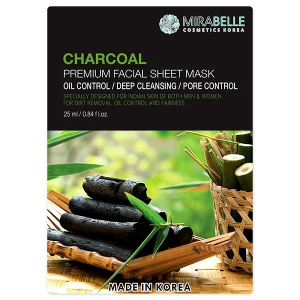 Mirabelle Charcoal Premium Facial Sheet Mask JioMart