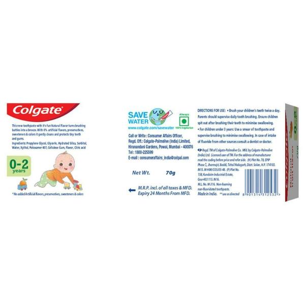 Colgate Natural Fruit Flavour Kids Toothpaste 70 g (02 years) JioMart