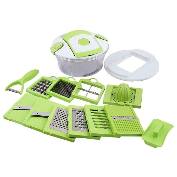Floraware Fantastic Chipser 15 in 1 Green Vegetable Slicer/Juicer/Dicer
