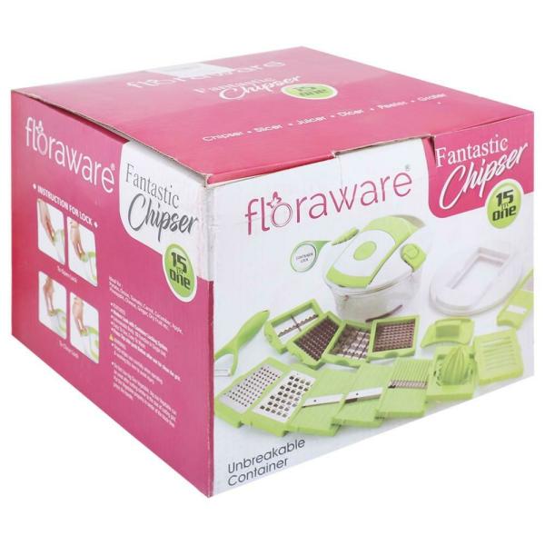 Floraware Fantastic Chipser 15 in 1 Green Vegetable Slicer/Juicer/Dicer