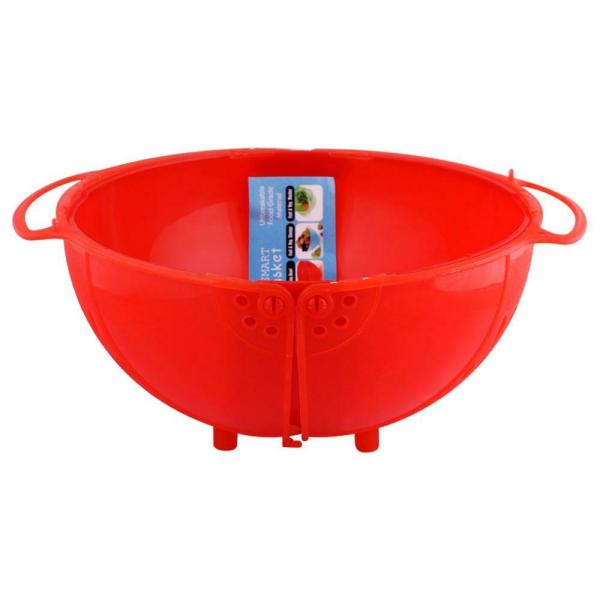 Floraware Washing Red Plastic Bowl Cum Strainer JioMart