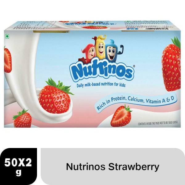 Nutrinos Strawberry Flavoured Yogurt 50 g (Pack of 2) Cup JioMart