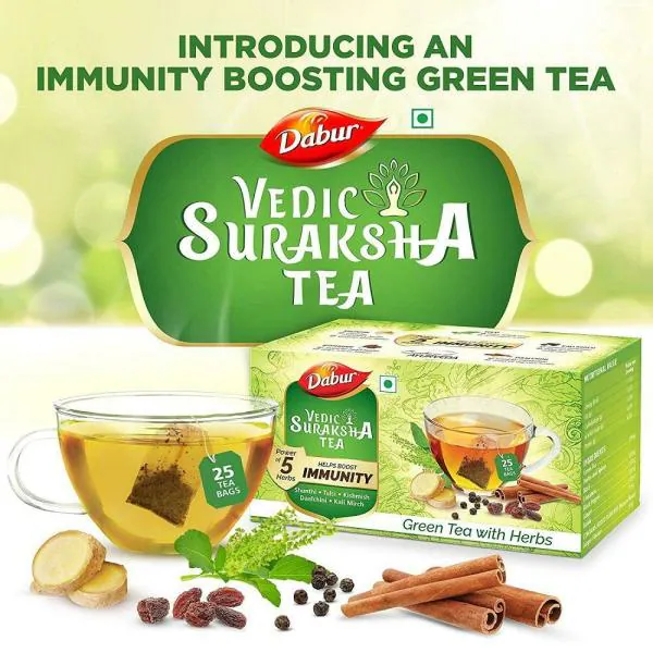 Dabur Vedic Suraksha Green Tea 1.5 g (25 pcs) JioMart