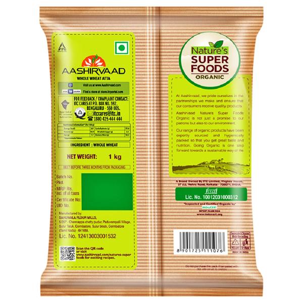 Aashirvaad Nature's Super Foods Organic Whole Wheat Atta 1 kg JioMart