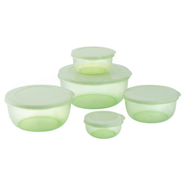 Mastercook Green Round Plastic Malta Container (5 pcs) JioMart