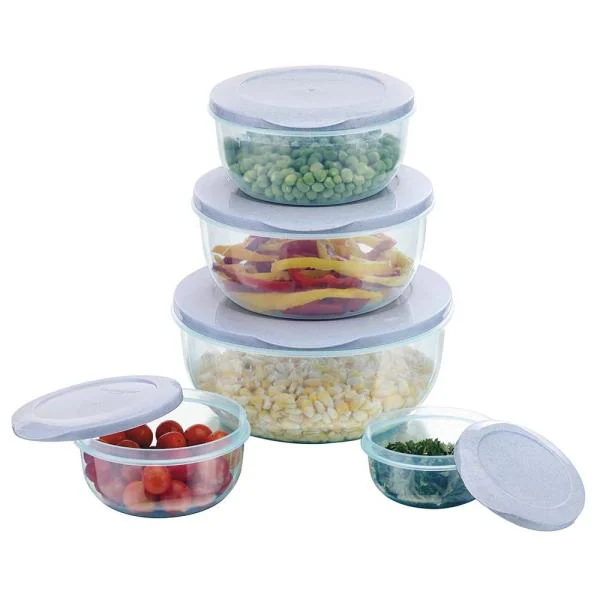 Mastercook Malta Blue Round Plastic Container (5 pcs) JioMart