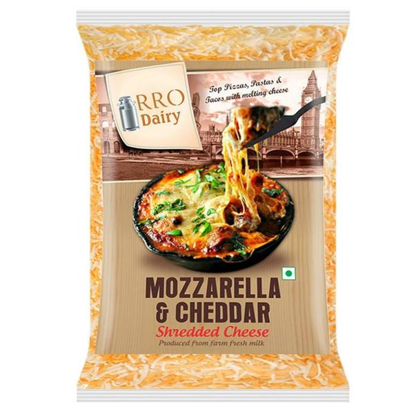 RRO Dairy Mozzarella & Cheddar Shredded Cheese 200 g (Pack) JioMart