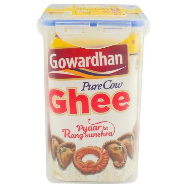 Gowardhan Cow Ghee 1 L (Pack of 2) Pouch With Lock & Seal Container