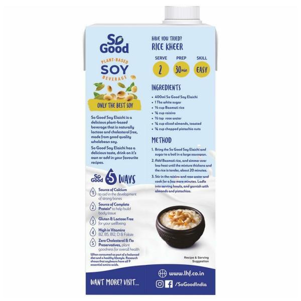 So Good Elaichi Flavoured Soy Milk 1 L (Tetra Pak) JioMart