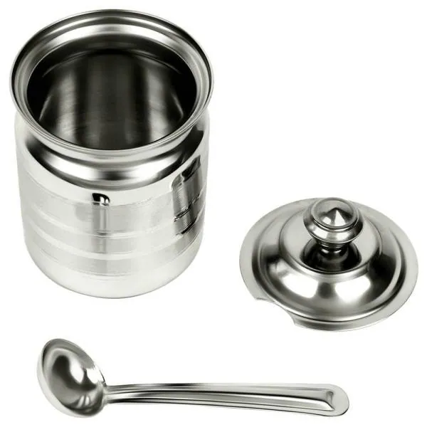 Home One Deepline Stainless Steel Ghee Pot with Spoon JioMart