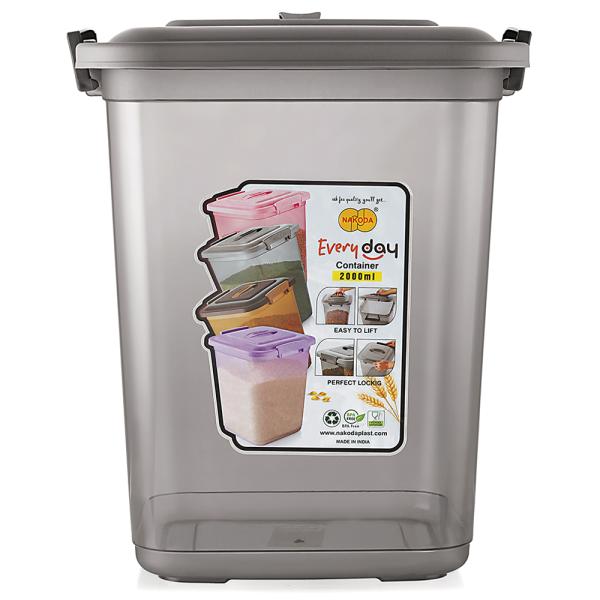 Nakoda Everyday Light Grey Plastic Container 2 L JioMart