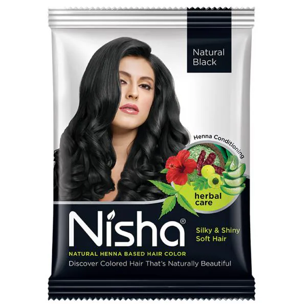 Nisha Natural Henna Based Hair Color, Natural Black 25 g - JioMart