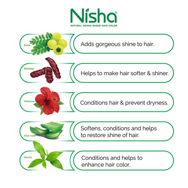 Nisha Natural Henna Based Hair Color, Natural Black 25 g - JioMart