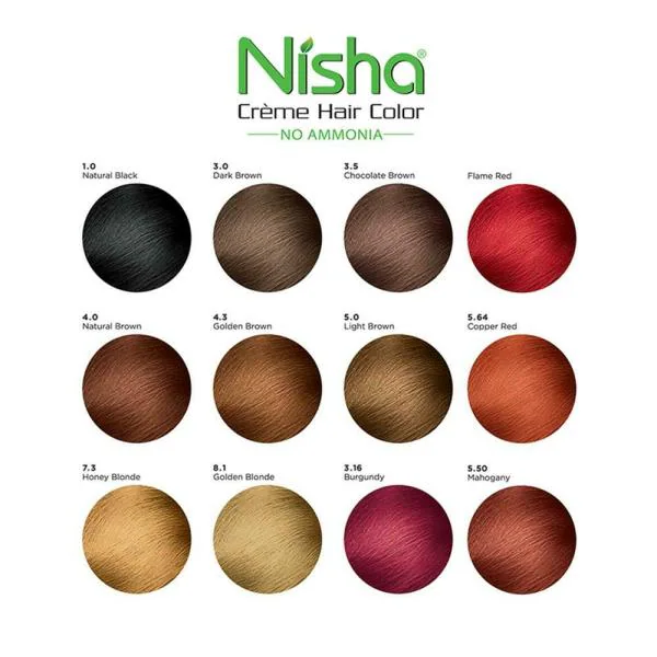 Nisha No Ammonia Creme Hair Color, Flame Red 20 g + 30 ml - JioMart