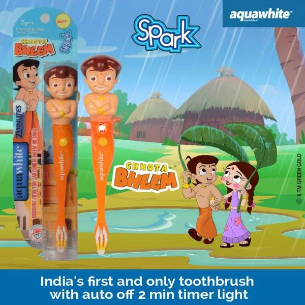 Aquawhite Chota Bheem Spark Toothbrush (Age 3+ years) - JioMart