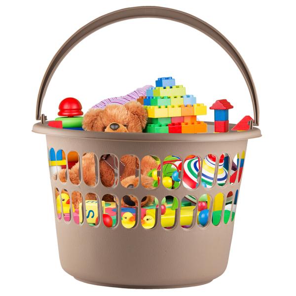 Home One Fancy Sandy Brown Plastic Basket 13 L - JioMart