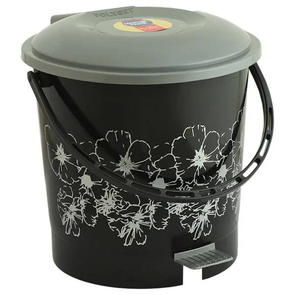 Home One Super Silver Plastic Dustbin with Lid 7 L JioMart