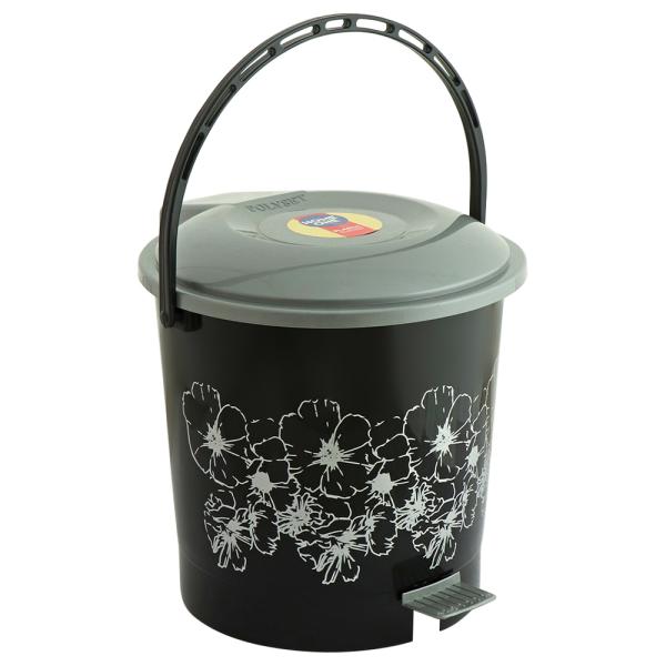 Home One Super Silver Plastic Dustbin with Lid 7 L JioMart