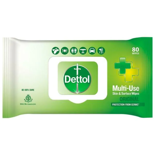 Dettol MultiUse Original Skin & Surface Wipes 80 pcs JioMart