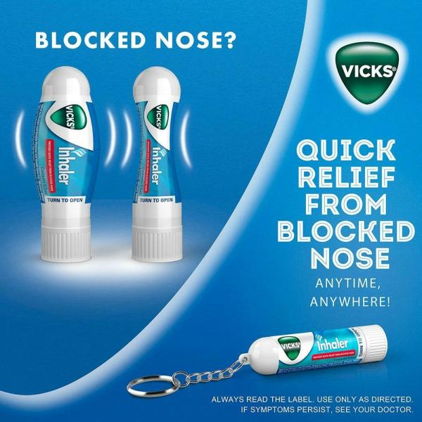 Vicks Inhaler with Keychain 0.5 ml (Pack of 2) JioMart