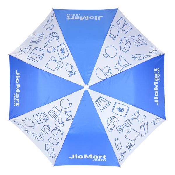 Jiomart Blue and White Polyester 2 Fold Umbrella 62.2 cm JioMart