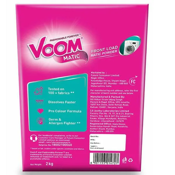 Voom Matic Front Load Detergent Powder 2 kg JioMart