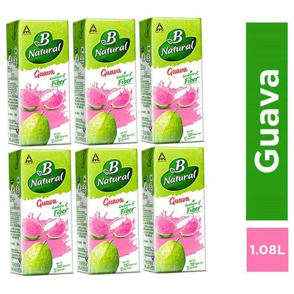 B Natural Guava Juice 180 ml (Pack of 6) JioMart
