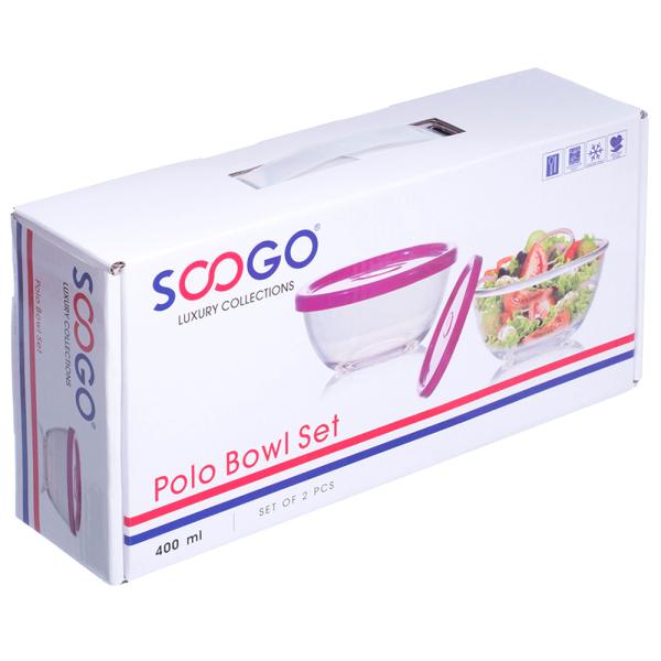 Soogo Polo Pink Glass Bowl 400 ml (2 pcs) (BS250) JioMart