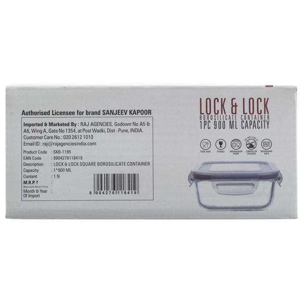 Lock N Lock Square Borosilicate Container 900 ml (SKB 1195) JioMart