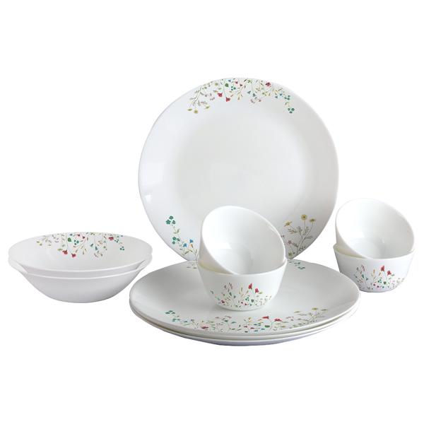Cello Zarah Garden White Opalware Dinner Set 10 pcs JioMart