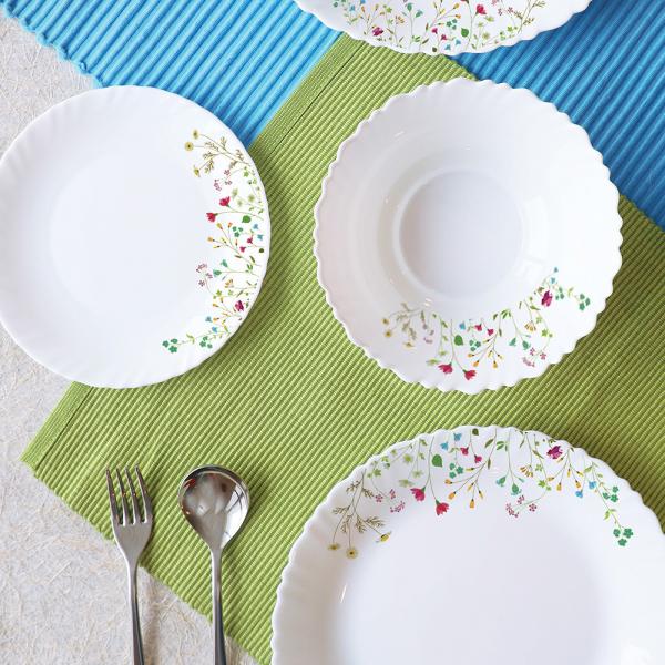 Cello Zarah Garden White Opalware Dinner Set 10 pcs JioMart