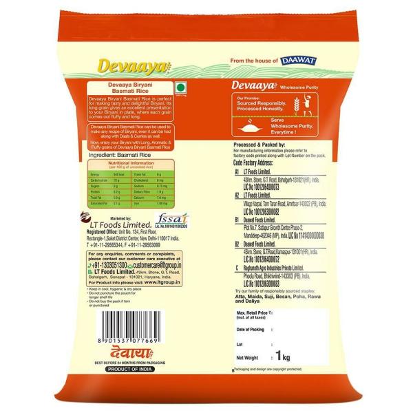 Daawat Devaaya Biryani Basmati Rice 1 kg JioMart
