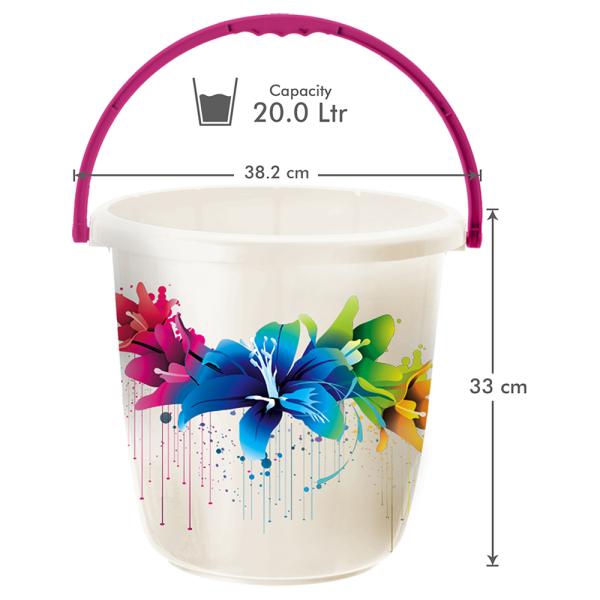 Ratan Super Saver Printed White Plastic Bucket 20 L JioMart