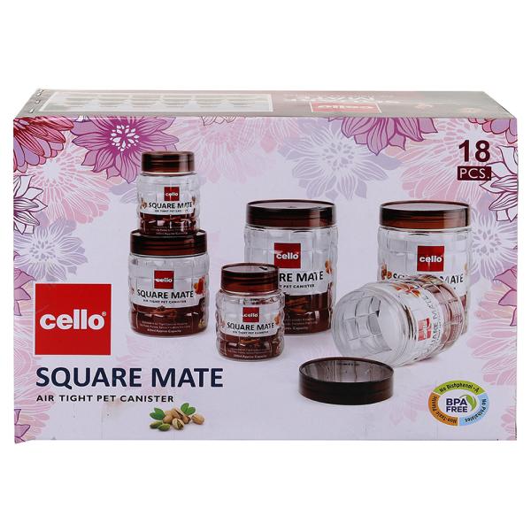 Cello Square Mate Plastic Container Set (18 pcs) JioMart