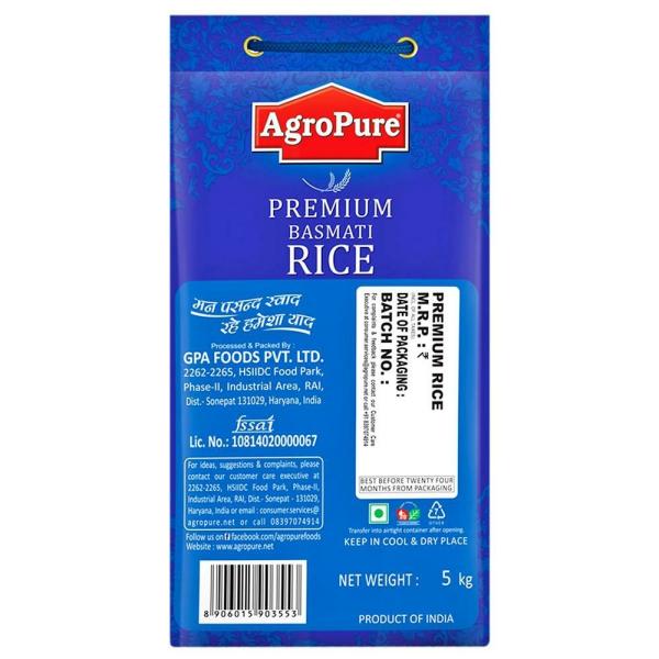 AgroPure Premium Basmati Rice 5 kg JioMart