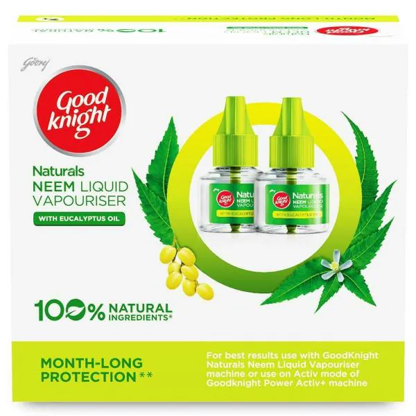 Good Knight Naturals Neem Mosquito Repellent Refill 45 ml (Pack of 2