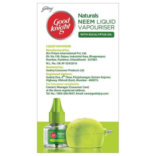 Good Knight Naturals Neem Mosquito Repellent Machine + Refill 45 ml